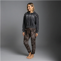 Mujer babucha lino elastizado estampa hojas linea italiana - IB