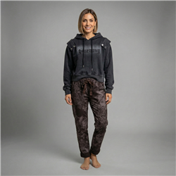 Mujer babucha lino elastizado estampa hojas linea italiana - IB