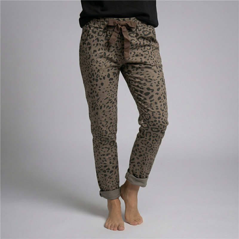 Mujer babucha lino elastizado print linea italiana - IB