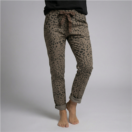 Mujer babucha lino elastizado print linea italiana - IB