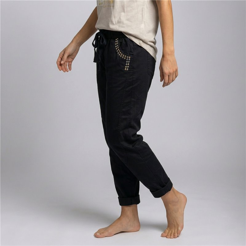 Mujer babucha gabardina elastizada tachas bolsillos linea ita - IB