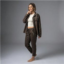 Mujer babucha gabardina elastizada tachas bolsillos linea ita - IB