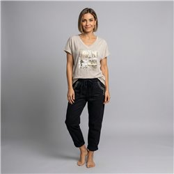 Mujer babucha gabardina elastizada tachas bolsillos linea ita - IB