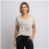 Mujer remera algodon amplia estampa dream brillo linea italaina - IB