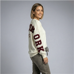 Mujer sweater tejido amplio aplique en espalda NEW YORK - PI