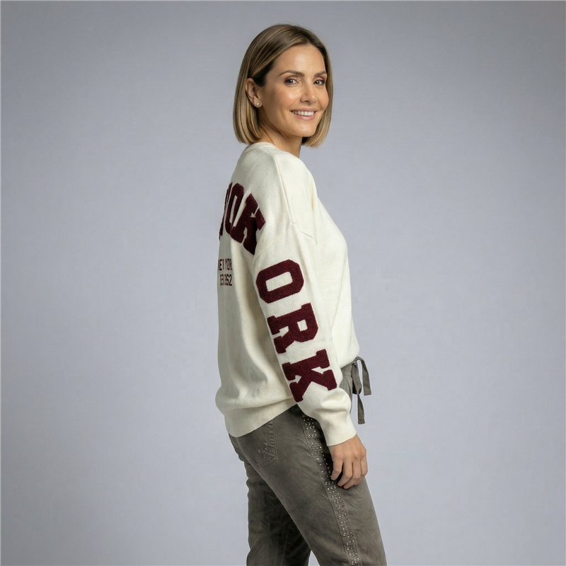 Mujer sweater tejido amplio aplique en espalda NEW YORK - PI