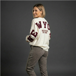 Mujer sweater tejido amplio aplique en espalda NEW YORK - PI