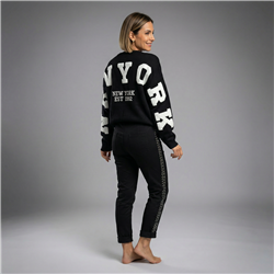 Mujer sweater tejido amplio aplique en espalda NEW YORK - PI