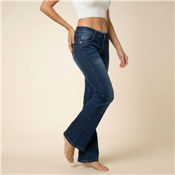 Mujer pantalon jean elastizado tiro corto oxford - EM
