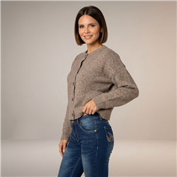 Mujer cardigan lana frente botones - PI