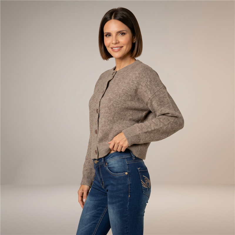 Mujer cardigan lana frente botones - PI