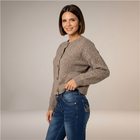 Mujer cardigan lana frente botones - PI
