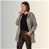 Mujer campera gabardina capucha aplique lentejuelas linea italiana -IB