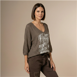 Mujer sweater hilo frente laminado linea italiana - IB