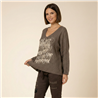 Mujer sweater hilo frente laminado linea italiana - IB