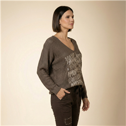 Mujer sweater hilo frente laminado linea italiana - IB