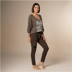 Mujer babucha bengalina parches lentejuelas tachas linea italiana - IB