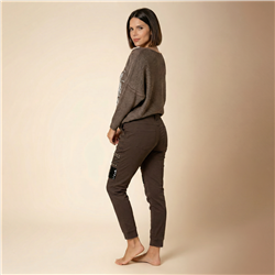 Mujer babucha bengalina parches lentejuelas tachas linea italiana - IB