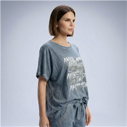 Mujer remera algodon lino estampa amor laminado linea italiana - IB