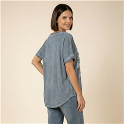 Mujer remera algodon lino estampa amor laminado linea italiana - IB