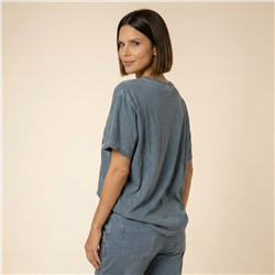 Mujer remera algodon lino estampa amor laminado linea italiana - IB