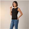 Mujer musculosa modal frente estrass vertical - FRA