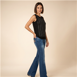 Mujer musculosa modal frente estrass vertical - FRA