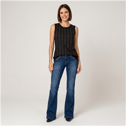 Mujer musculosa modal frente estrass vertical - FRA
