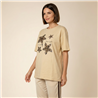 Mujer remera algodon amplia estampa estrellas brillos - FRA