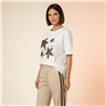 Mujer remera algodon amplia estampa estrellas brillos - FRA