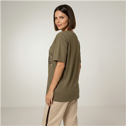 Mujer remera algodon amplia estampa estrellas brillos - FRA