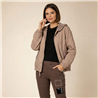 Mujer campera rustica capucha tejida linea italiana - IB