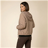Mujer campera rustica capucha tejida linea italiana - IB