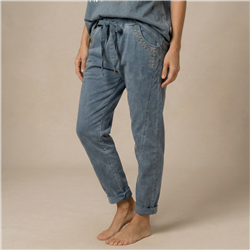 Mujer babucha gabardina elastizada tachas bolsillos linea ita - IB