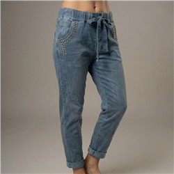 Mujer babucha gabardina elastizada tachas bolsillos linea ita - IB