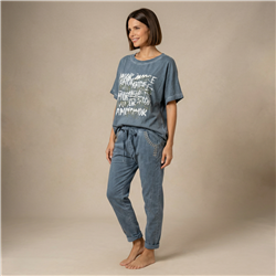 Mujer babucha gabardina elastizada tachas bolsillos linea ita - IB