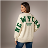 Mujer sweater tejido amplio aplique en espalda NEW YORK - PI