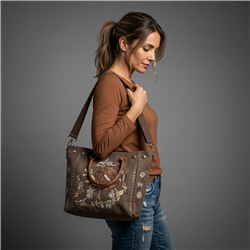 Bolso lona bordado flores - GO