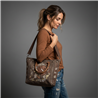 Bolso lona bordado flores - GO