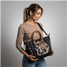Bolso lona bordado flores - GO