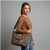 Bolso lona bordado flores - GO