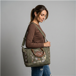 Bolso lona bordado flores - GO