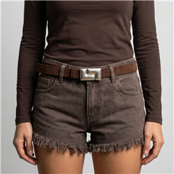 Cinturon ecocuero hebilla chapon cuadrado - GO