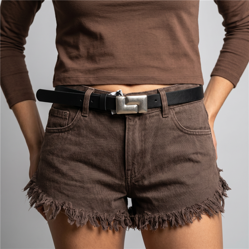 Cinturon ecocuero hebilla chapon cuadrado - GO