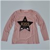 Nena remera mangas largas aplique estrella lentejuelas KISS