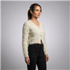 Mujer cardigan piel corto frente botones - OG