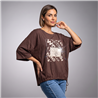 Mujer remera modal amplia cintura ajustable luxury linea italiana - IB