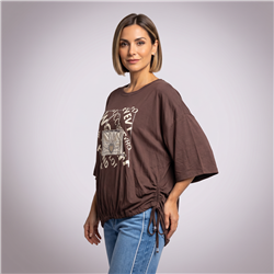 Mujer remera modal amplia cintura ajustable luxury linea italiana - IB
