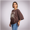 Mujer remera modal amplia cintura ajustable luxury linea italiana - IB