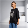 Mujer remera modal amplia cintura ajustable luxury linea italiana - IB